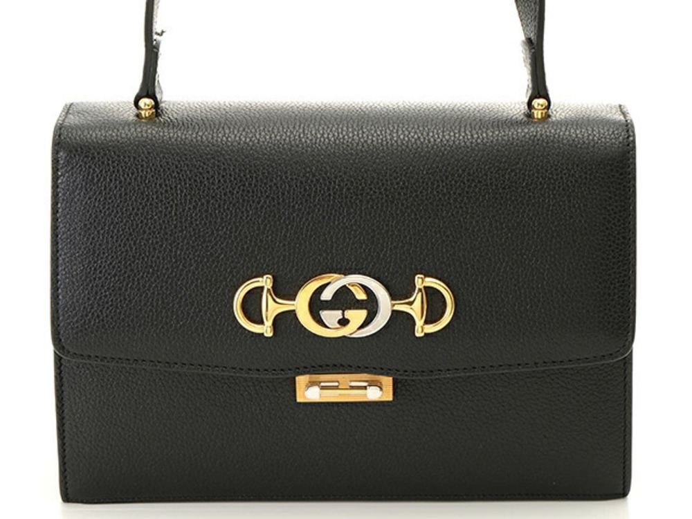 Gucci Zumi Shoulder Bag Black Leather